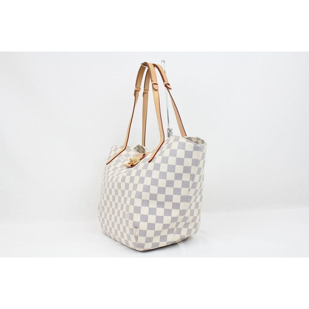 Louis Vuitton Azur Damier Tote Shoulder Bag Salina White